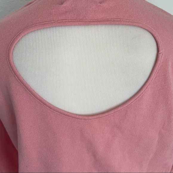 Skies Are Blue Cutout Pink Rose Sweater Retro Mock Neck Medium StitchFix - Picture 6 of 14